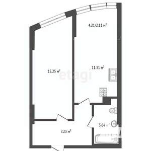 1-к квартира, вторичка, 40м2, 24/27 этаж