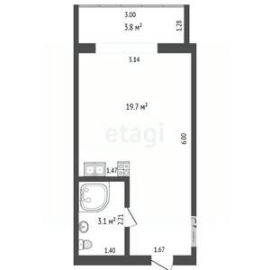 Студия квартира, вторичка, 23м2, 2/24 этаж