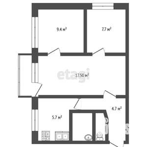 3-к квартира, вторичка, 52м2, 5/5 этаж