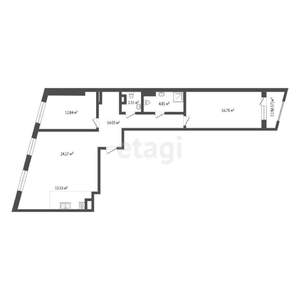 3-к квартира, вторичка, 87м2, 9/25 этаж