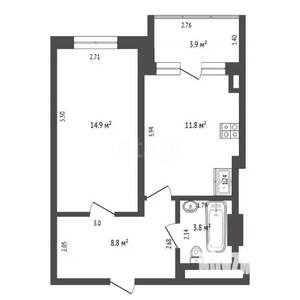 1-к квартира, вторичка, 39м2, 8/24 этаж