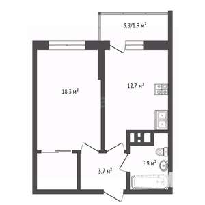 1-к квартира, вторичка, 42м2, 10/25 этаж