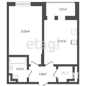 1-к квартира, вторичка, 40м2, 2/10 этаж