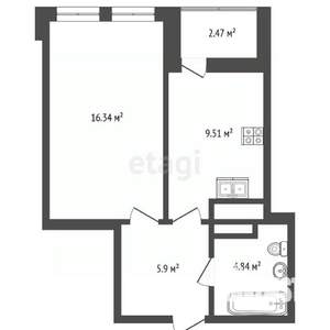 1-к квартира, вторичка, 40м2, 13/21 этаж