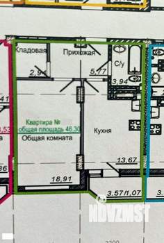 1-к квартира, вторичка, 47м2, 21/24 этаж