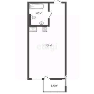 Студия квартира, вторичка, 24м2, 18/25 этаж