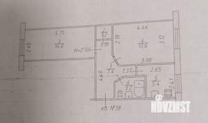 2-к квартира, вторичка, 45м2, 1/5 этаж