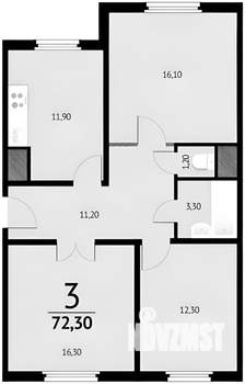 3-к квартира, вторичка, 74м2, 12/20 этаж