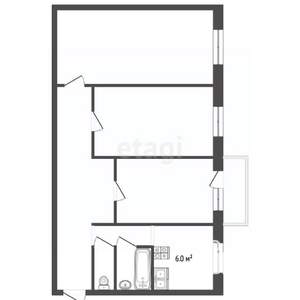 3-к квартира, вторичка, 56м2, 3/5 этаж