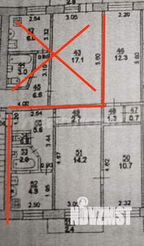 3-к квартира, вторичка, 56м2, 2/4 этаж