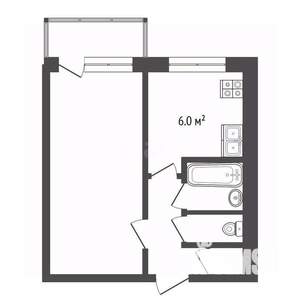1-к квартира, вторичка, 30м2, 5/9 этаж