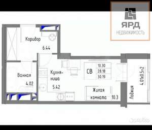 Студия квартира, вторичка, 30м2, 25/25 этаж