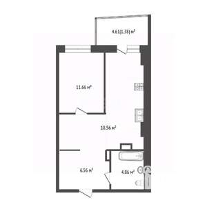 1-к квартира, вторичка, 42м2, 14/26 этаж