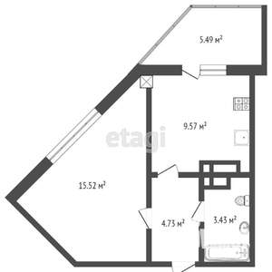 1-к квартира, вторичка, 38м2, 15/20 этаж