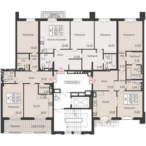 2-к квартира, вторичка, 79м2, 2/7 этаж