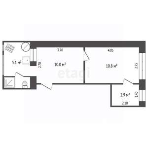 1-к квартира, вторичка, 31м2, 2/2 этаж