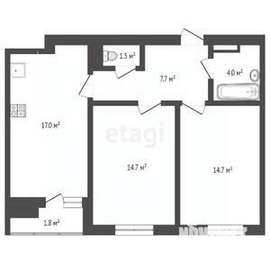 2-к квартира, вторичка, 59м2, 11/14 этаж