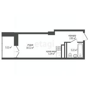 Студия квартира, вторичка, 20м2, 8/9 этаж