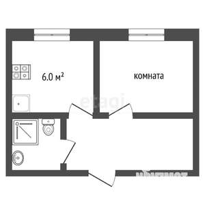 1-к квартира, вторичка, 30м2, 2/2 этаж