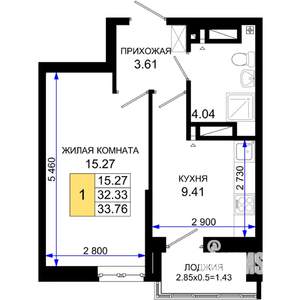 1-к квартира, вторичка, 34м2, 2/25 этаж