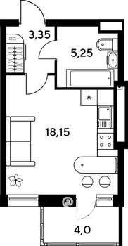 3-к квартира, строящийся дом, 72м2, 3/9 этаж