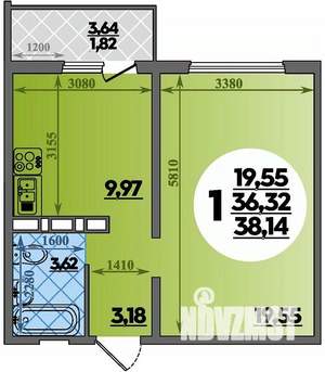 1-к квартира, вторичка, 38м2, 7/17 этаж
