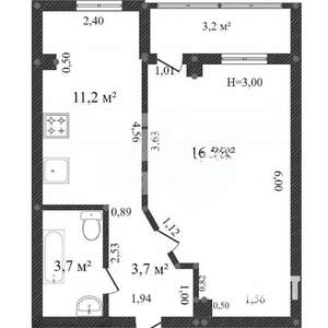 1-к квартира, вторичка, 36м2, 3/4 этаж
