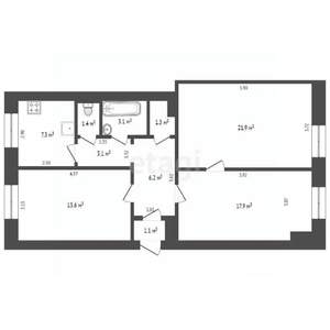 3-к квартира, вторичка, 80м2, 5/5 этаж