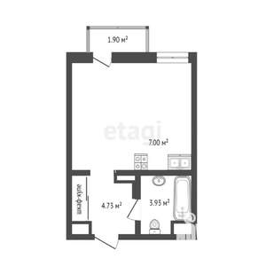 Студия квартира, вторичка, 27м2, 15/25 этаж