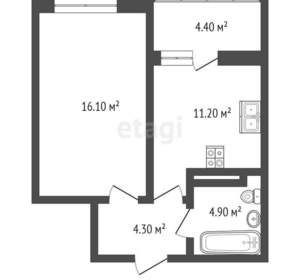 1-к квартира, строящийся дом, 39м2, 13/18 этаж