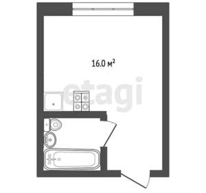 Студия квартира, вторичка, 26м2, 3/19 этаж