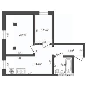 3-к квартира, вторичка, 80м2, 5/5 этаж