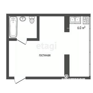 Студия квартира, вторичка, 17м2, 1/4 этаж