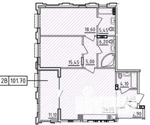 2-к квартира, вторичка, 102м2, 4/10 этаж