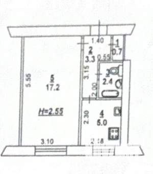 1-к квартира, вторичка, 29м2, 4/5 этаж