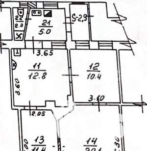 4-к квартира, вторичка, 65м2, 2/2 этаж