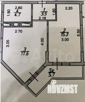 2-к квартира, вторичка, 47м2, 24/24 этаж