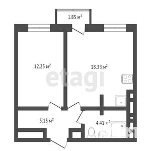 1-к квартира, вторичка, 40м2, 2/25 этаж