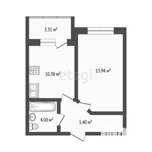1-к квартира, вторичка, 37м2, 7/21 этаж