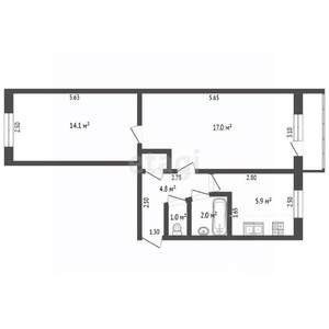 2-к квартира, вторичка, 48м2, 3/5 этаж