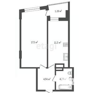 2-к квартира, вторичка, 41м2, 19/30 этаж