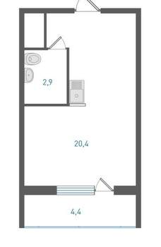Студия квартира, вторичка, 25м2, 4/12 этаж