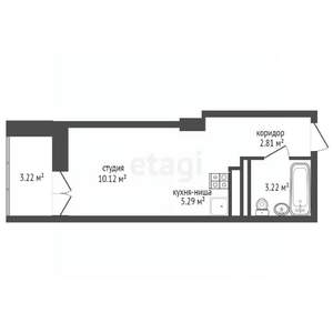 Студия квартира, вторичка, 18м2, 5/5 этаж