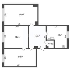 3-к квартира, вторичка, 58м2, 5/5 этаж