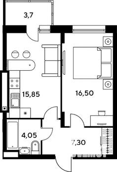 Студия квартира, строящийся дом, 31м2, 4/9 этаж