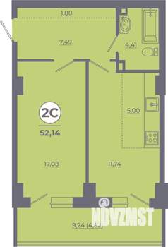 2-к квартира, вторичка, 51м2, 18/24 этаж