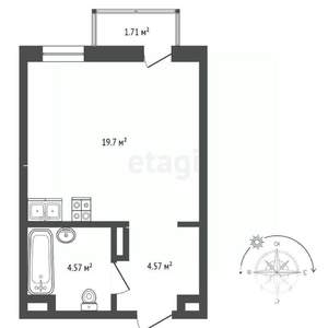 Студия квартира, вторичка, 29м2, 21/24 этаж