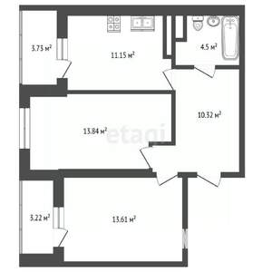 2-к квартира, вторичка, 61м2, 13/21 этаж