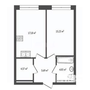 1-к квартира, вторичка, 48м2, 11/14 этаж