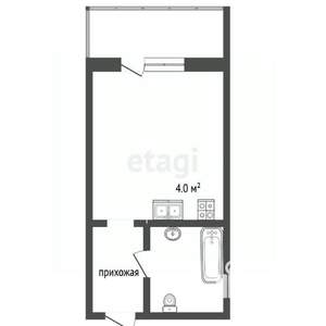 Студия квартира, вторичка, 25м2, 6/26 этаж